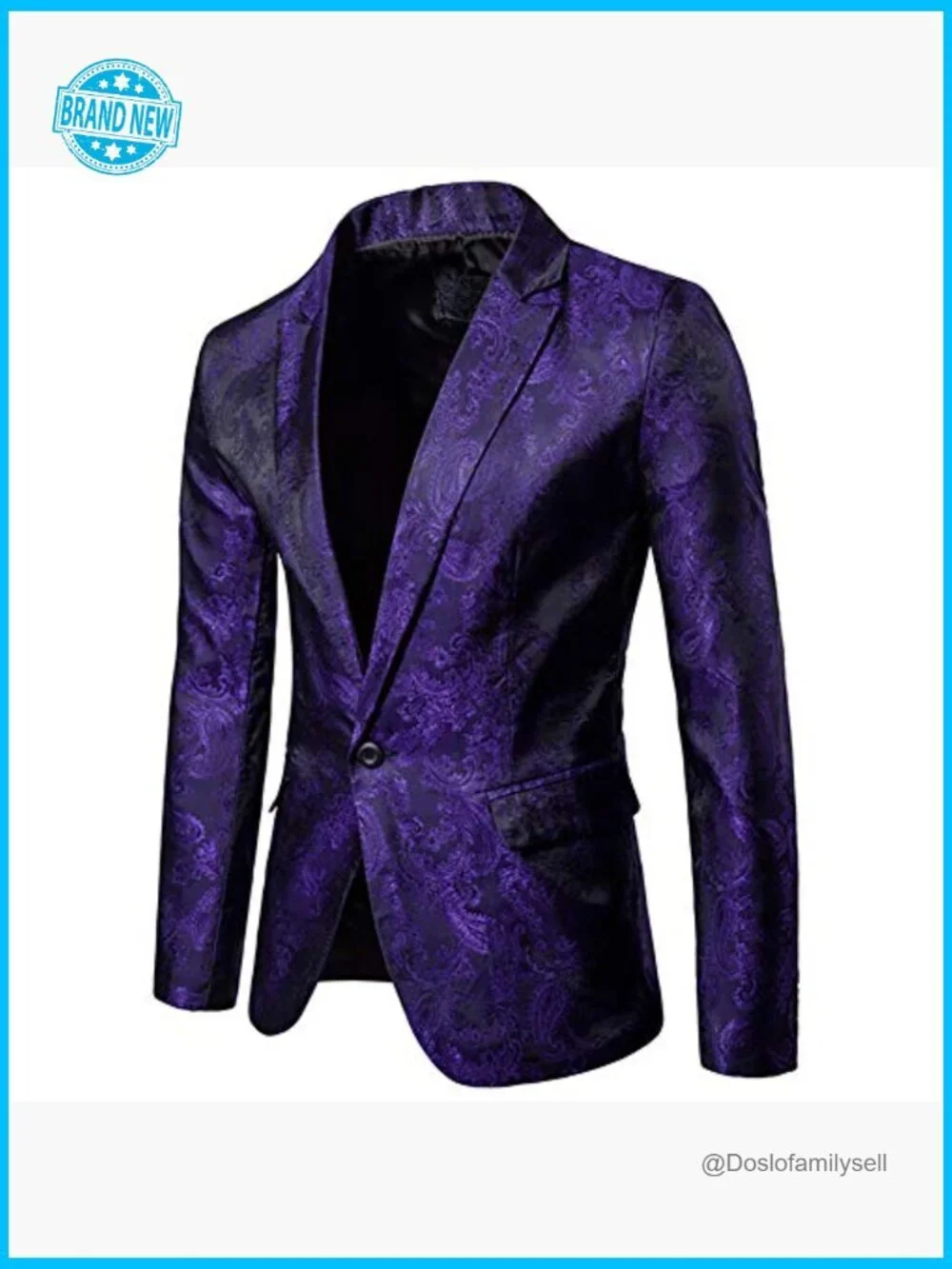 Paisley Pattern Dress Suit Set Elegant One Button Blazer Pants Wedding Party